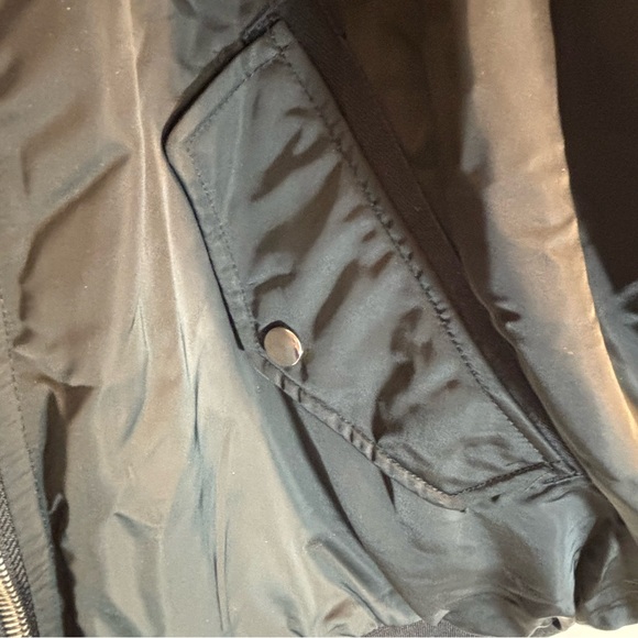 ZARA Sz M Reversible Hooded Jacket Shiny Side and Fuzzy Side Multiple Pockets - Picture 3 of 8
